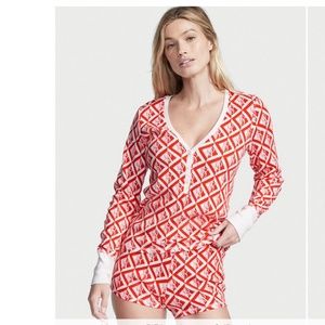 Bundle Matching Victoria’s Secret Thermal Short Pajama Set and 2 Pair Socks